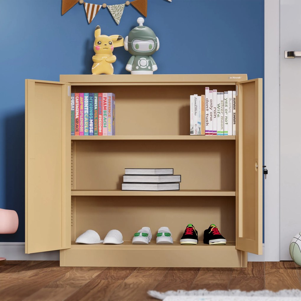 Nízka kovová skrinka BEATA, 900 x 930 x 400 mm, Fresh Style: béžová