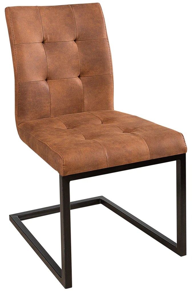 Stolička konzolová Oxford cognac iron