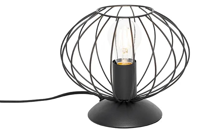 Priemyselná stolná lampa čierna - Margarita
