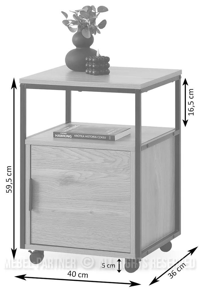 Skrinka Adlo (čierny dub + čierna). Akcia -16%. Vlastná spoľahlivá doprava až k Vám domov. 1111798