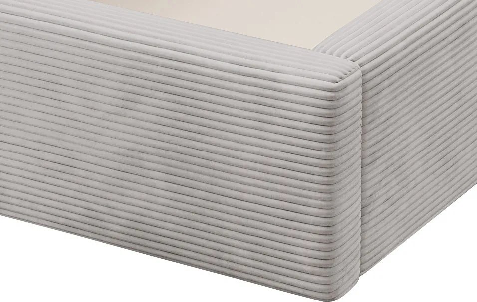 Posteĺ Inez 180x200 cm, svetlo šedá štrukturovaná látka