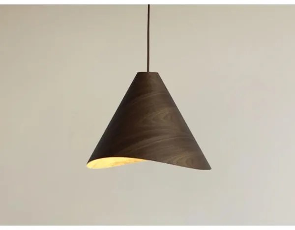 Drevený závesný luster s lankom 1xE27/60W/230V pr. 33 cm masív/orech/kaučukovník