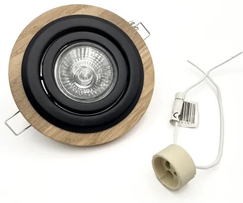 Podhľadové svietidlo TOBBY 1xGU10/20W/230V pr. 11,5 cm dub/čierna