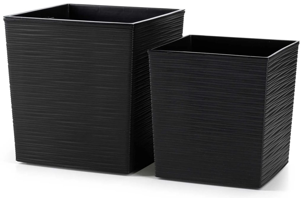PLASTOVÝ KVETINÁČ FLORE RIFLO 30X30 CM ČIERNA