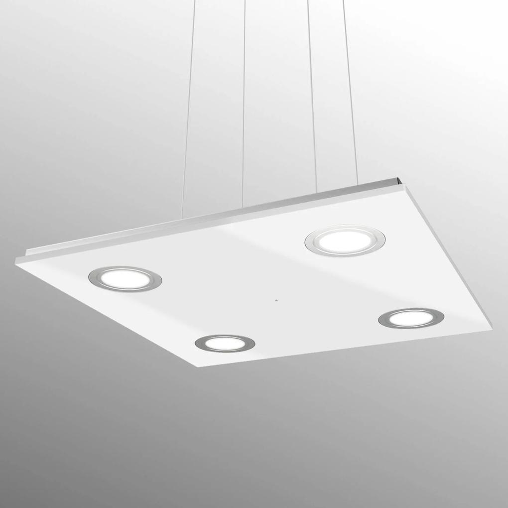 Štvorcové závesné LED svietidlo Pano, biele