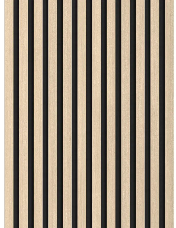 Mexen Lam-F, akustické stenové lamely 275 × 30 cm, plstený podklad 8 mm, technická dyha, dub pieskový, S105-275307-3015-001