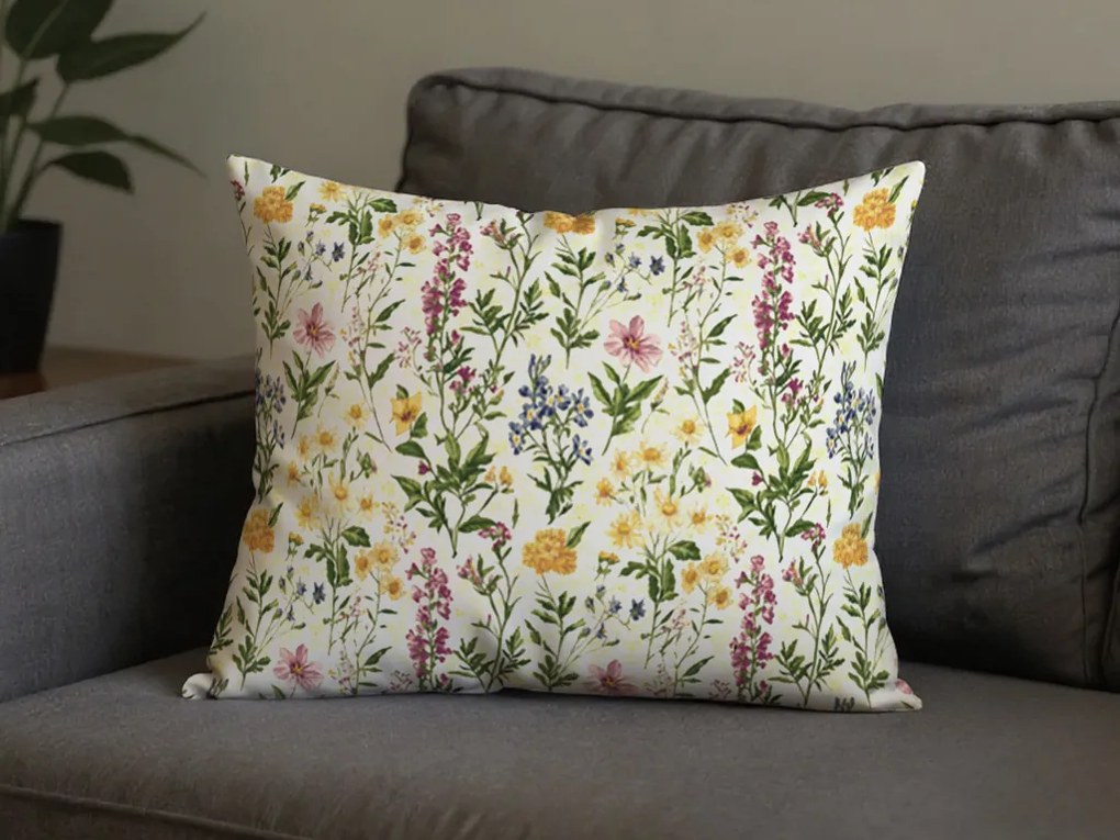 Dekoračná obliečka na vankúš HERBELLE 50x70 cm, krémová