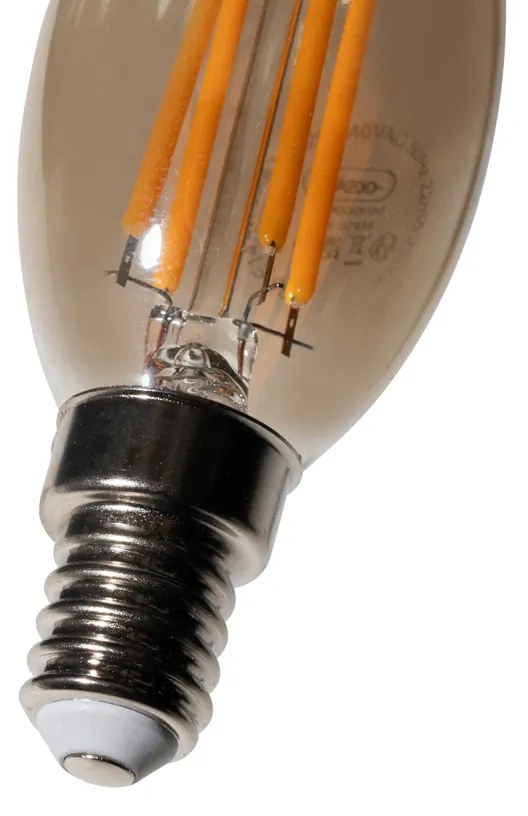 Sada 5 stmievateľných LED žiaroviek E14 B35 Smoke 4W 300 lm 2200K