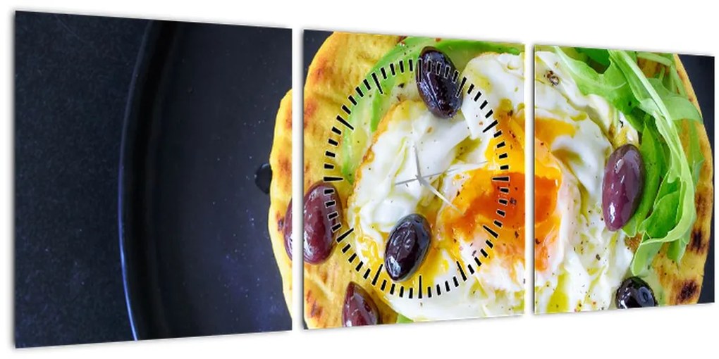 Obraz zdravej palacinky (s hodinami) (90x30 cm)