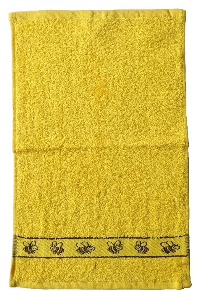 Dobrý Textil Detský uterák s motívom 30x50 - Žlutá | 30 x 50 cm