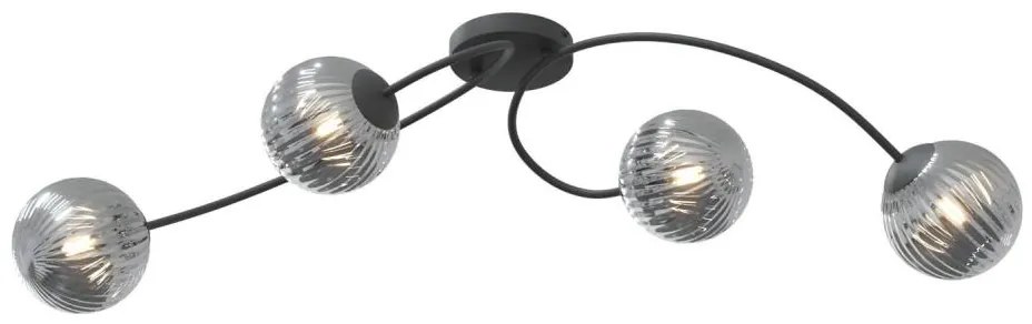 Prisadený luster VIBRA 4xE14/10W/230V čierna/šedá