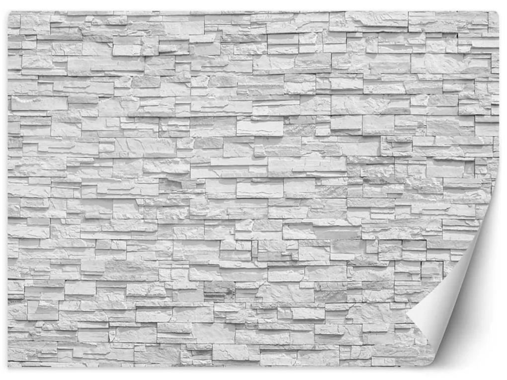 Fototapeta, Bílá kamenná zeď zeď - 100x70 cm