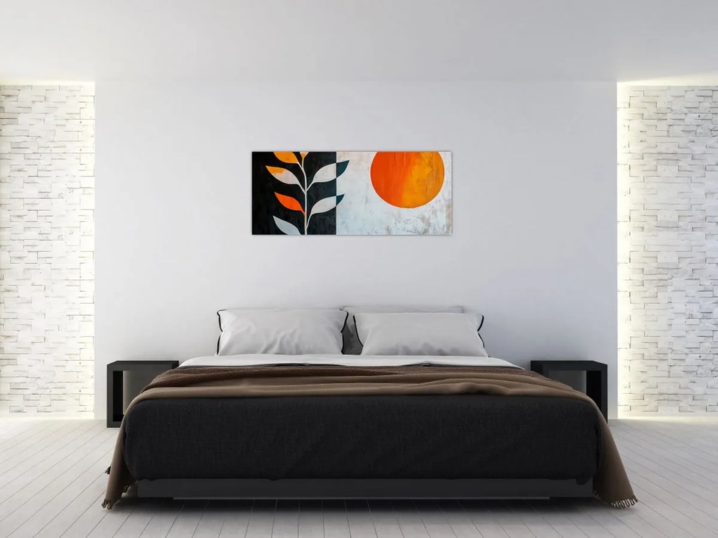 Obraz - Abstrakcia rastliny a slnka (120x50 cm)