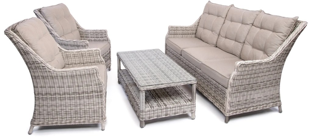 Záhradná sedacia súprava BERKLEY 3 svetlo-sivá