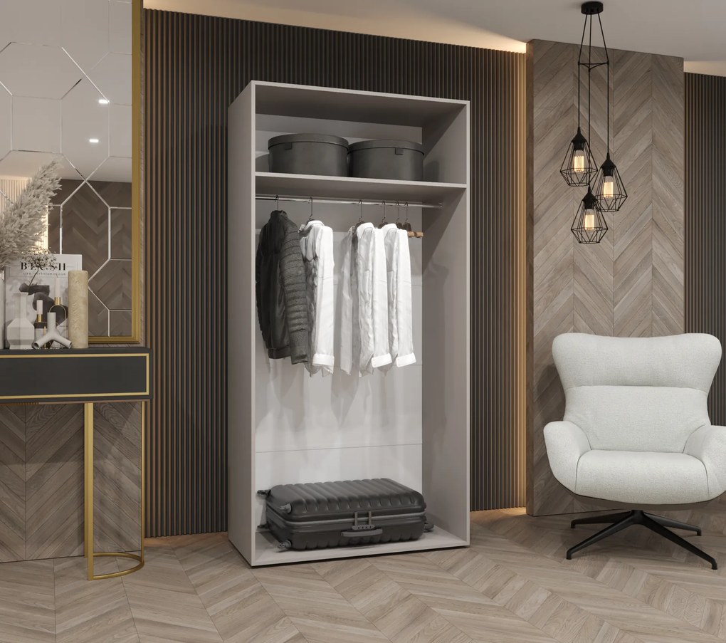 Šatníková skriňa Alaris 1 100 (biela + kašmír). Akcia -21%. Vlastná spoľahlivá doprava až k Vám domov. 1144155