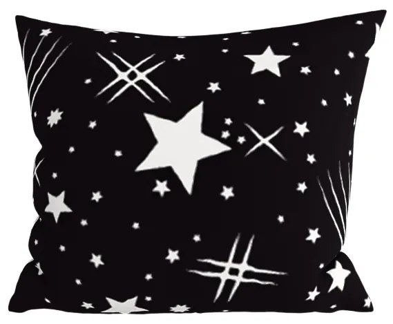Súprava 2 ks dekoračných poťahov na vankúš z mikrovlákna NIGHT SKY 45x45 cm, čierna