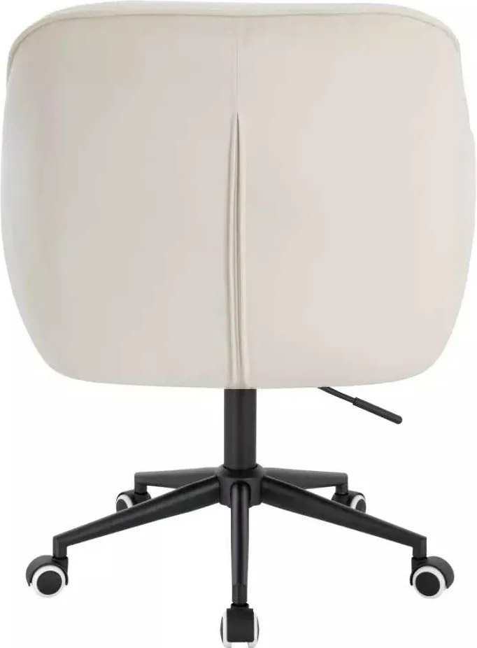 LuxuryForm DESIGN Stolička AVOLA VELUR na čiernej podstave s kolieskami - biela