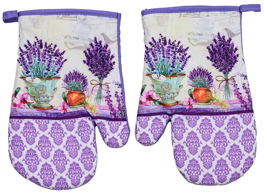 Sada 2 fialových chňapiek s magnetom LAVENDEL SCENT