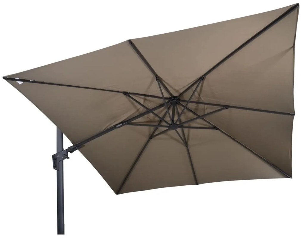 Virgo Flex slnečník 3x3 m sivo hnedý + krížový podstavec