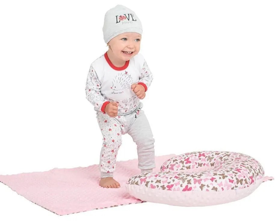 Dojčiaci vankúš New Baby Kvety biely