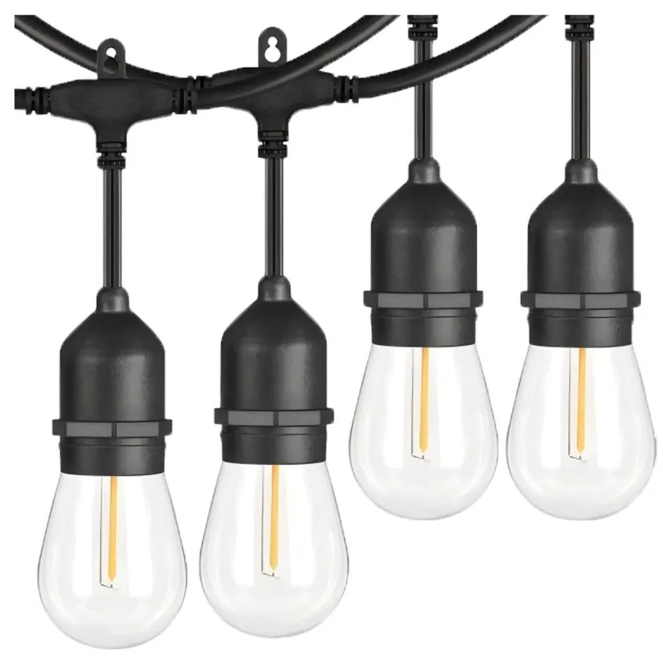 LED vonkajší dekoratívny reťazec 20xE27/1W/230V 10 m IP65 čierny