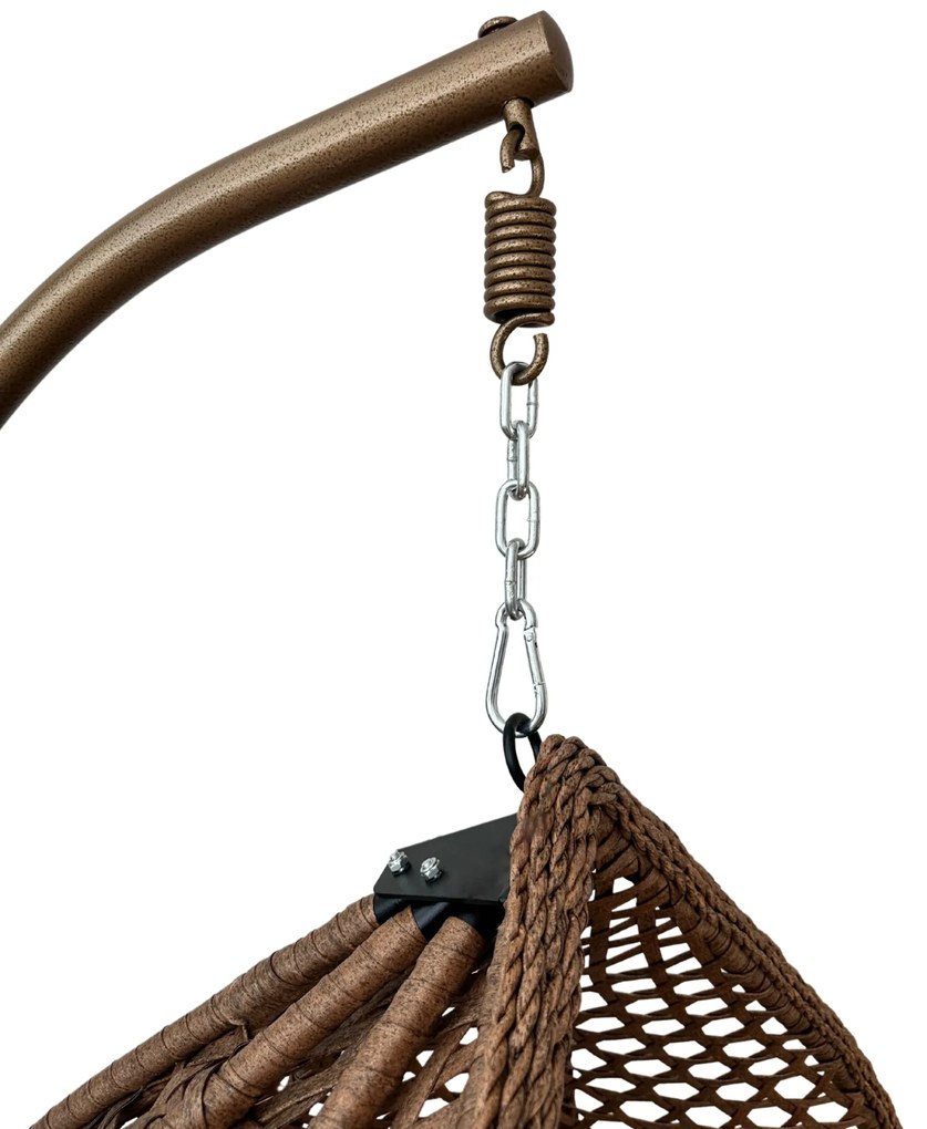 Skladacie závesné hojdacie kreslo Houseland Bliss XL hnedé