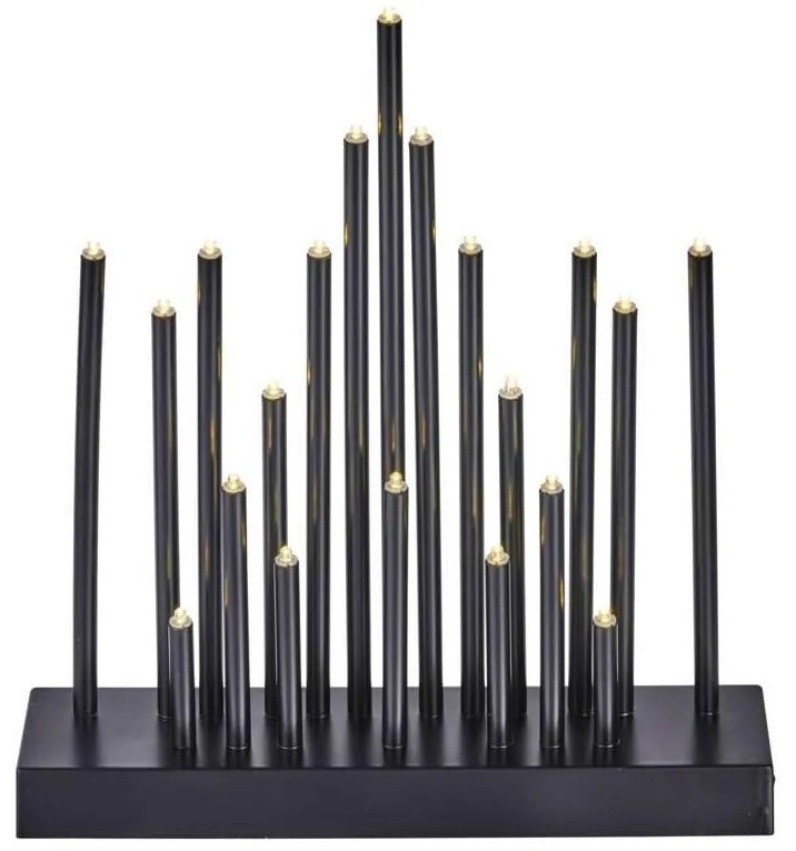 LED Vianočný svietnik 20xLED/3xAA čierna