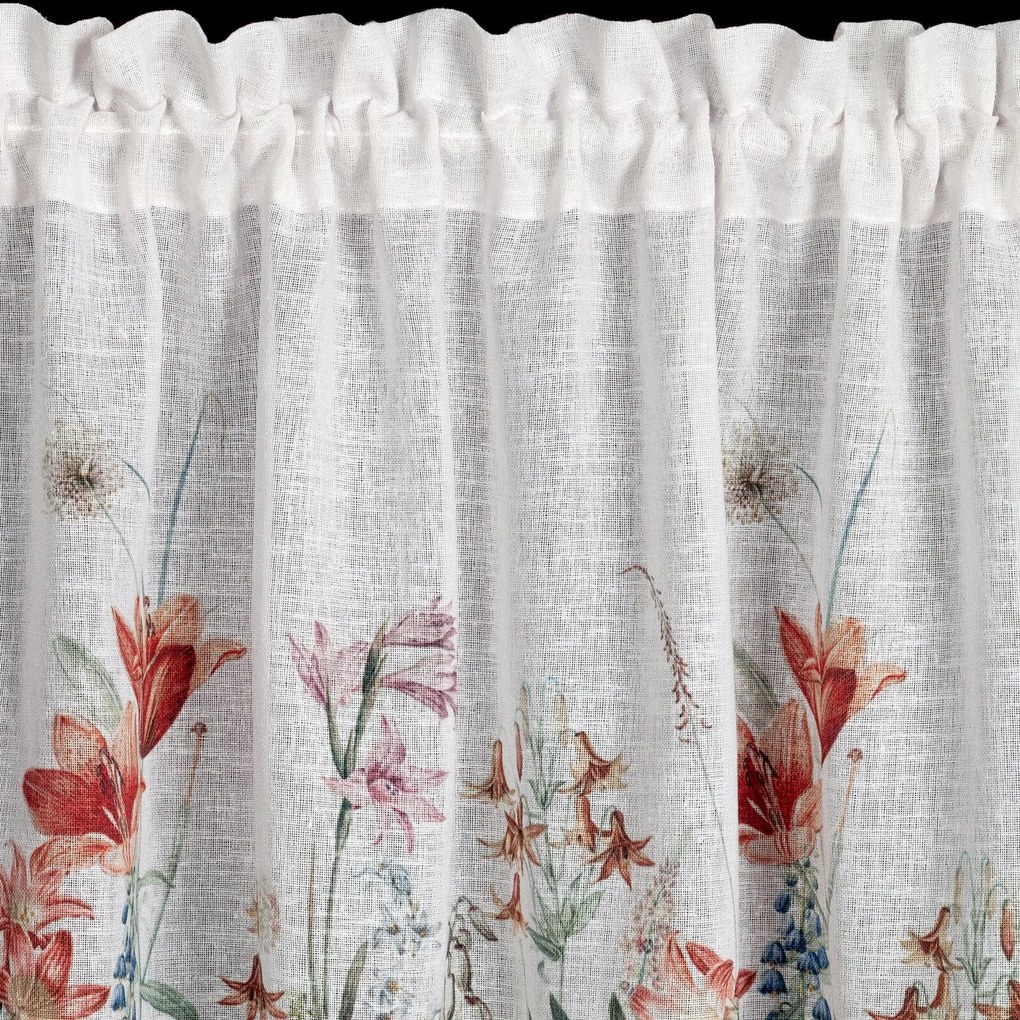 KRÁTKA ZÁCLONA NA PÁSKE NEMEZJA 150X60 CM KVETY