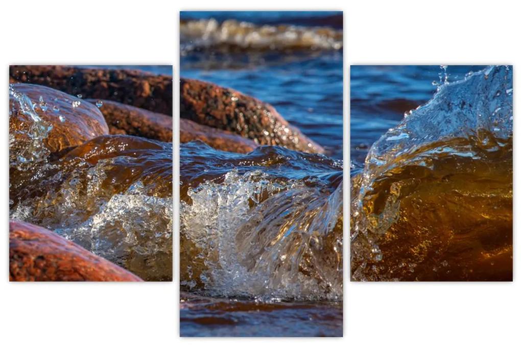 Detailný obraz - voda medzi kameňmi (90x60 cm)