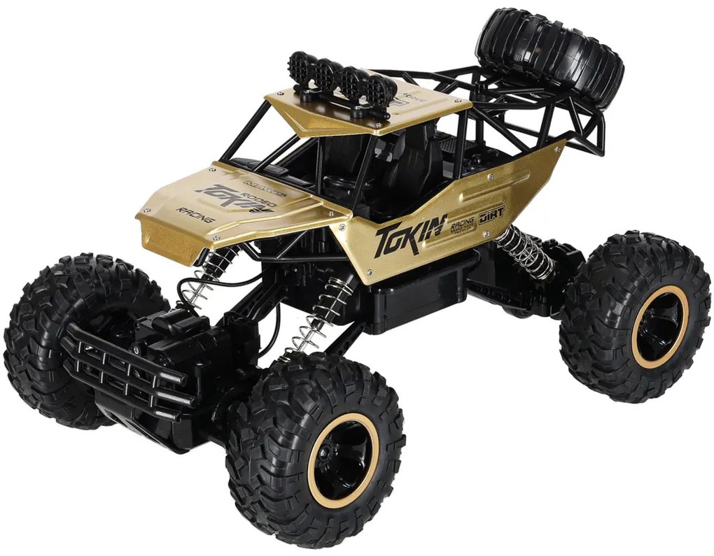 KIK Diaľkovo ovládané kovové auto RC Rock Crawler 4WD 1:12, zlaté