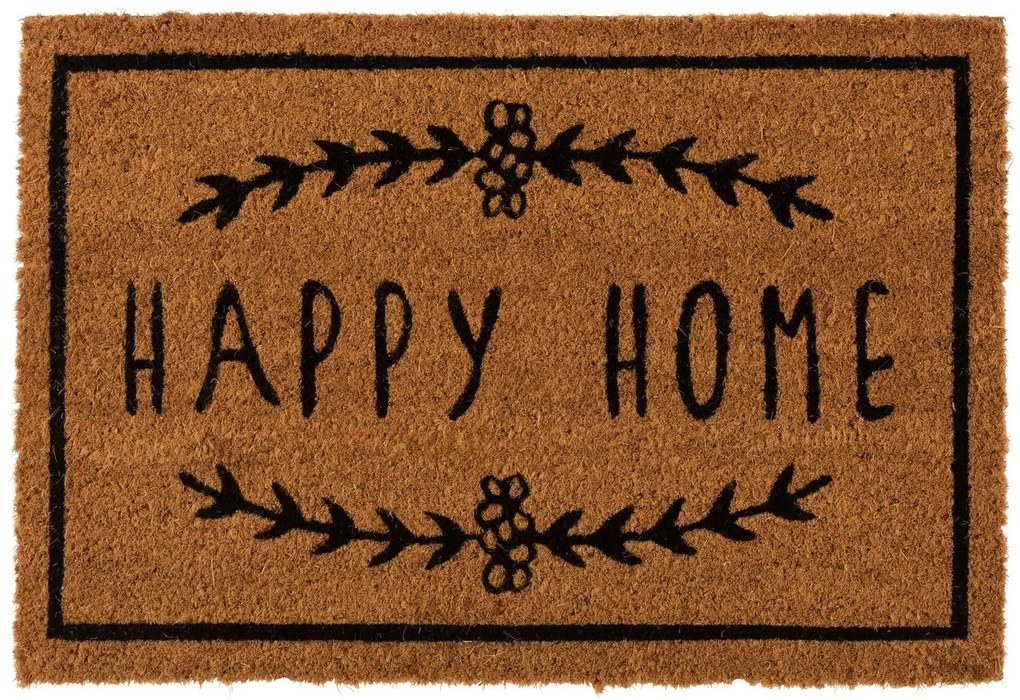 Rohožka z kokosových vlákien Happy Home - 60*40*1,5 cm