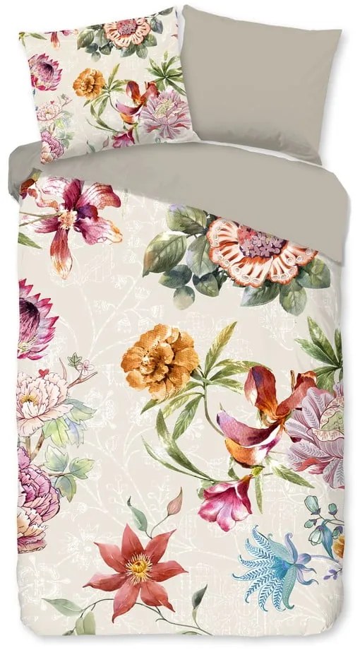 Béžové bavlnené obliečky na jednolôžko/predĺžené 140x220 cm Jaimy – Good Morning