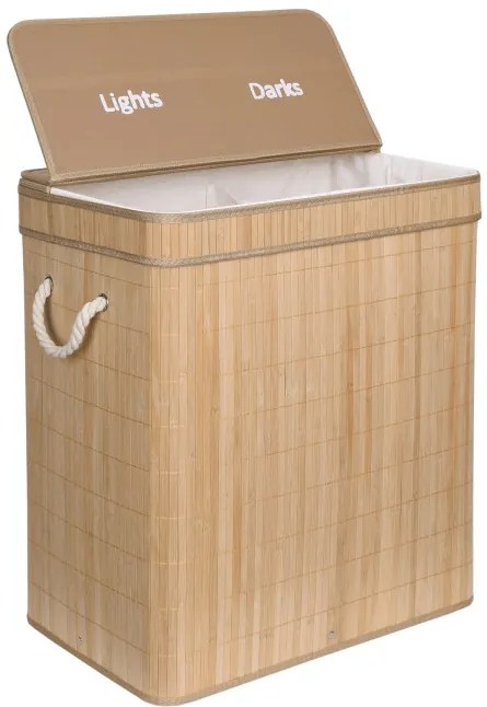 Kôš na bielizeň 2 priehradkový SOREN bambusový