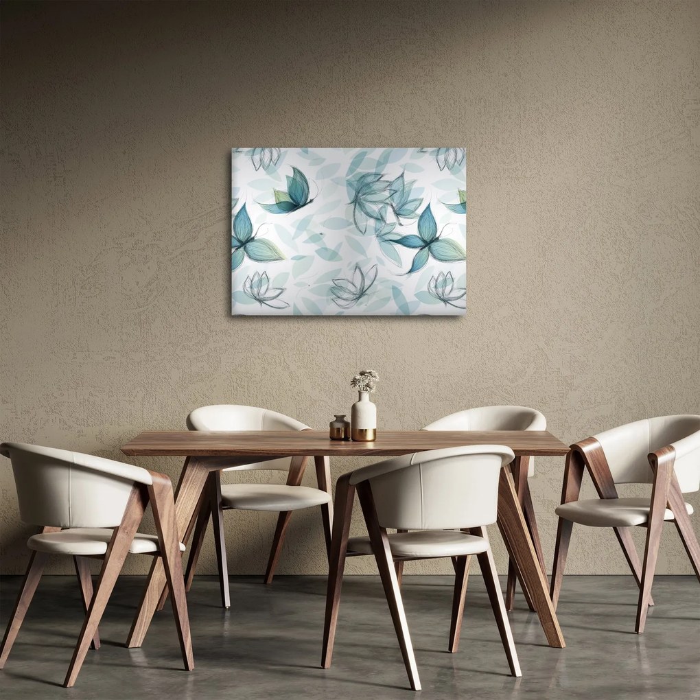 Obraz - Modré motýliky (70x50 cm)