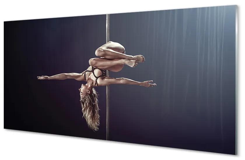 Sklenený obraz Tanec rúrka žena 140x70 cm