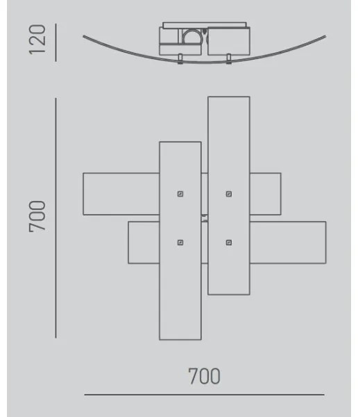 Gea Luce LARA P M arg - Stropné svietidlo LARA 2xE27/70W/230V 70 cm strieborná