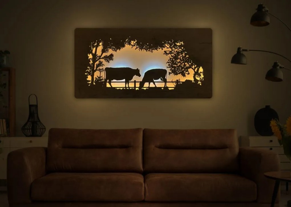 Led obraz Kravy na batériu
