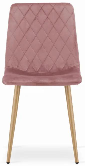Set dvoch jedálenských stoličiek TURIN - ružové (hnedé nohy) 2ks