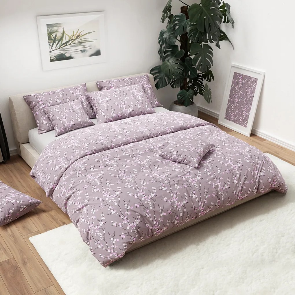 Bavlnené obliečky SPRING FLOWER fialové Rozmer obliečky: 70 x 90 cm | 140 x 200 cm