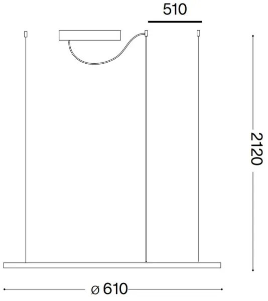 Ideal Lux - LED Luster na lanku HULAHOOP LED/28W/230V 3000K pr. 61 cm CRI 90 biela