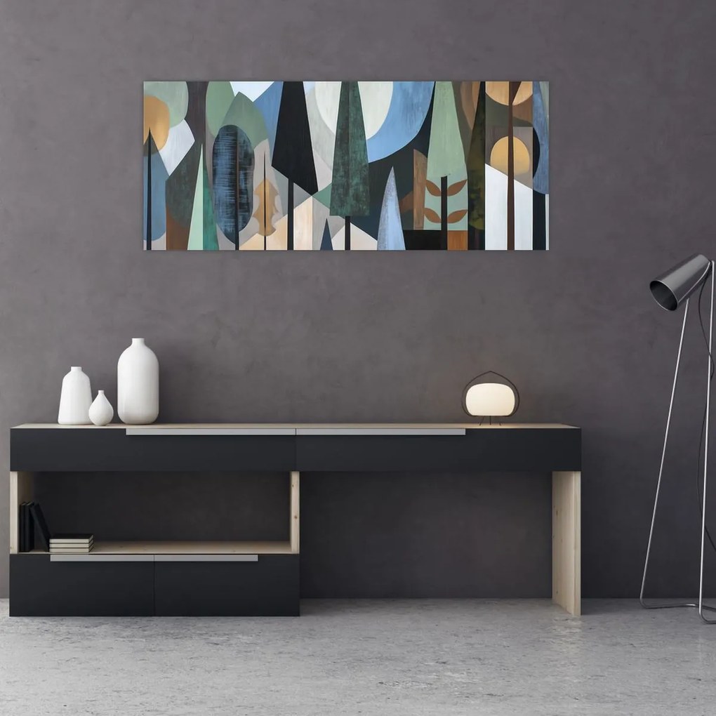 Obraz - Prírodná geometrická abstrakcia II. (120x50 cm)