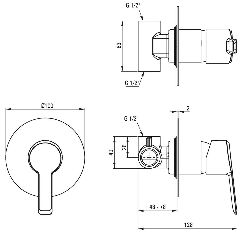 Deante Arnika, 1-výstupová podomietková batéria bez prepínača, zlatá lesklá, DEA-BQA_Z44L