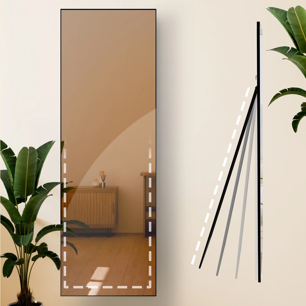 Zrkadlo Benicia 150x50 cm - čierne matné