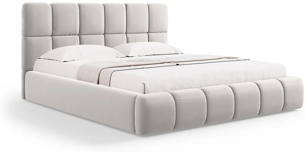 Micadoni Bellis moderná posteľ - Strieborná, Zamat, 200 cm