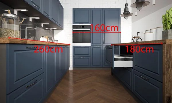 Luxusná kuchynská linka Petra C, modrá