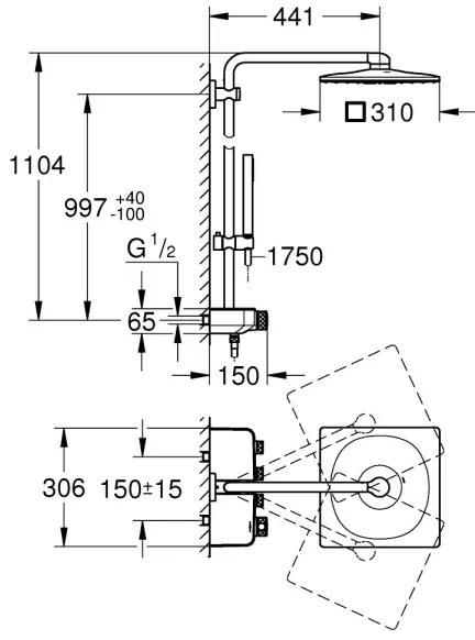 GROHE 26508000 - Sprchový systém EUPHORIA SMARTCONTROL 310 CUBE lesklý chróm