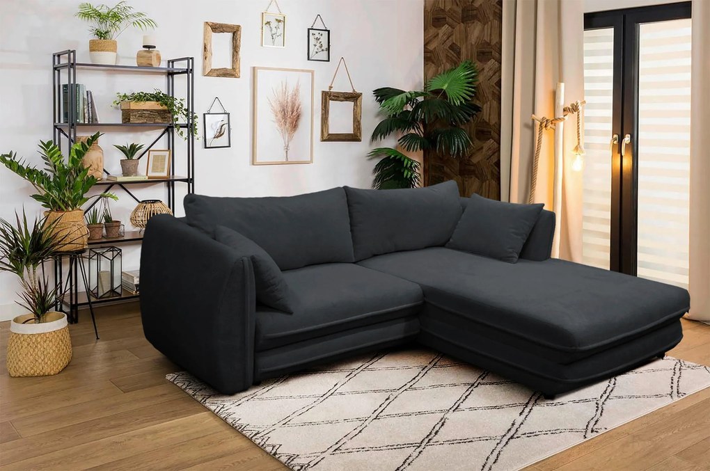 XXXLutz ROHOVÁ SEDAČKA, textil, čierna MID.YOU - Sedačky - 001574005801