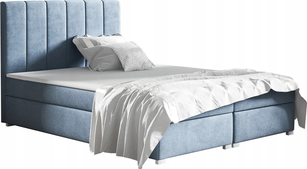 Kontinentálna čalúnená posteľ matrac Bonell Brandi 160x200, modrá