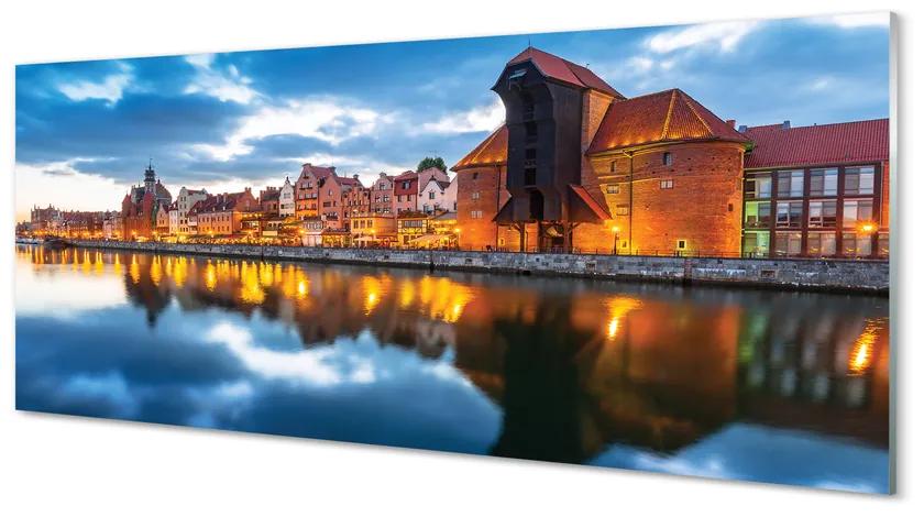 Obraz na akrylátovom skle Gdańsk riečne budovy 120x60 cm