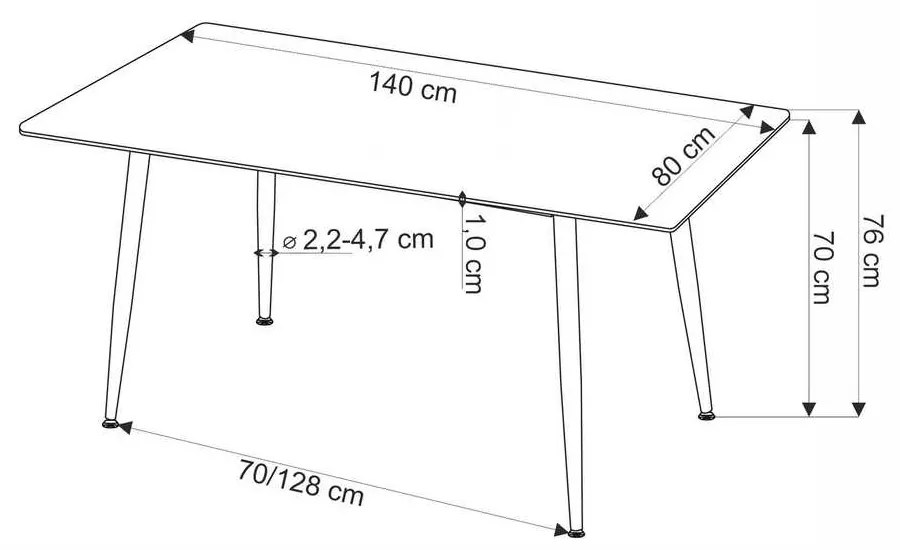 Jedálenský stôl Webster 140 cm, mramor / čierna